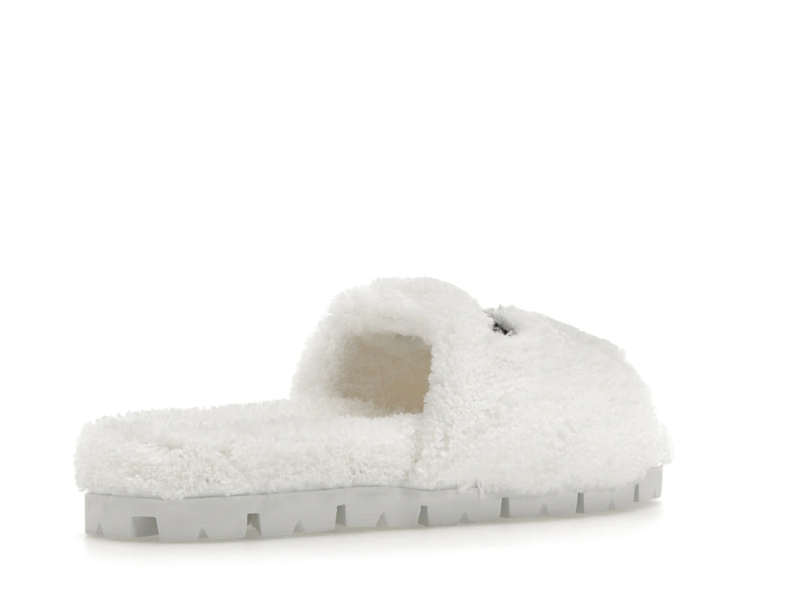 Vue 33 de Prada Terry Cloth Slide White Black 