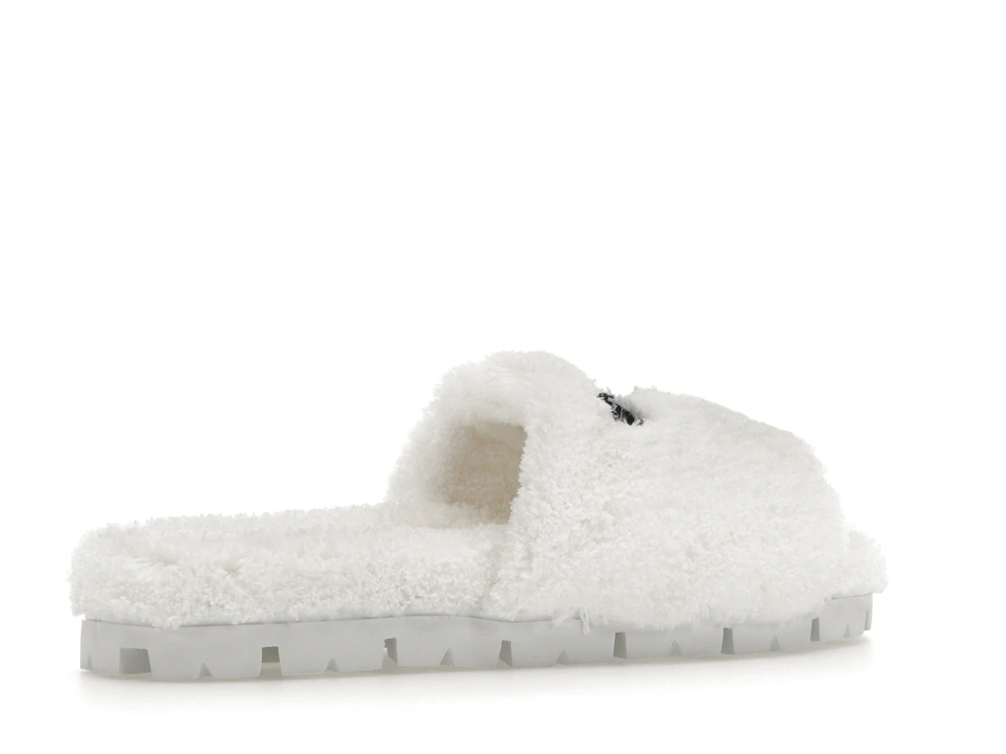Vue 34 de Prada Terry Cloth Slide White Black 