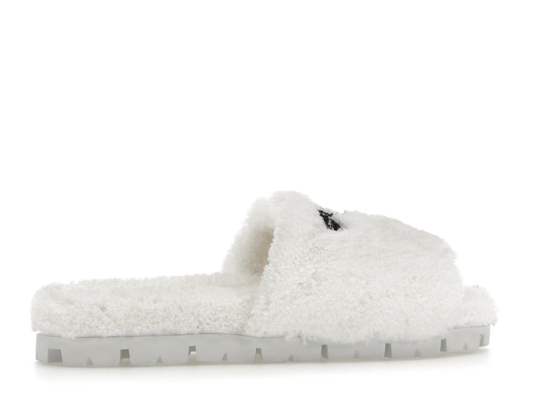 Vue 35 de Prada Terry Cloth Slide White Black 
