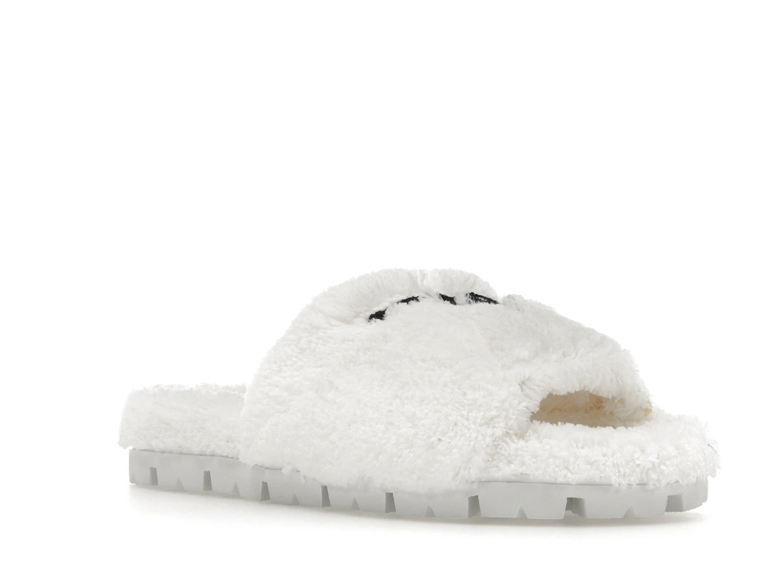 Vue 5 de Prada Terry Cloth Slide White Black 