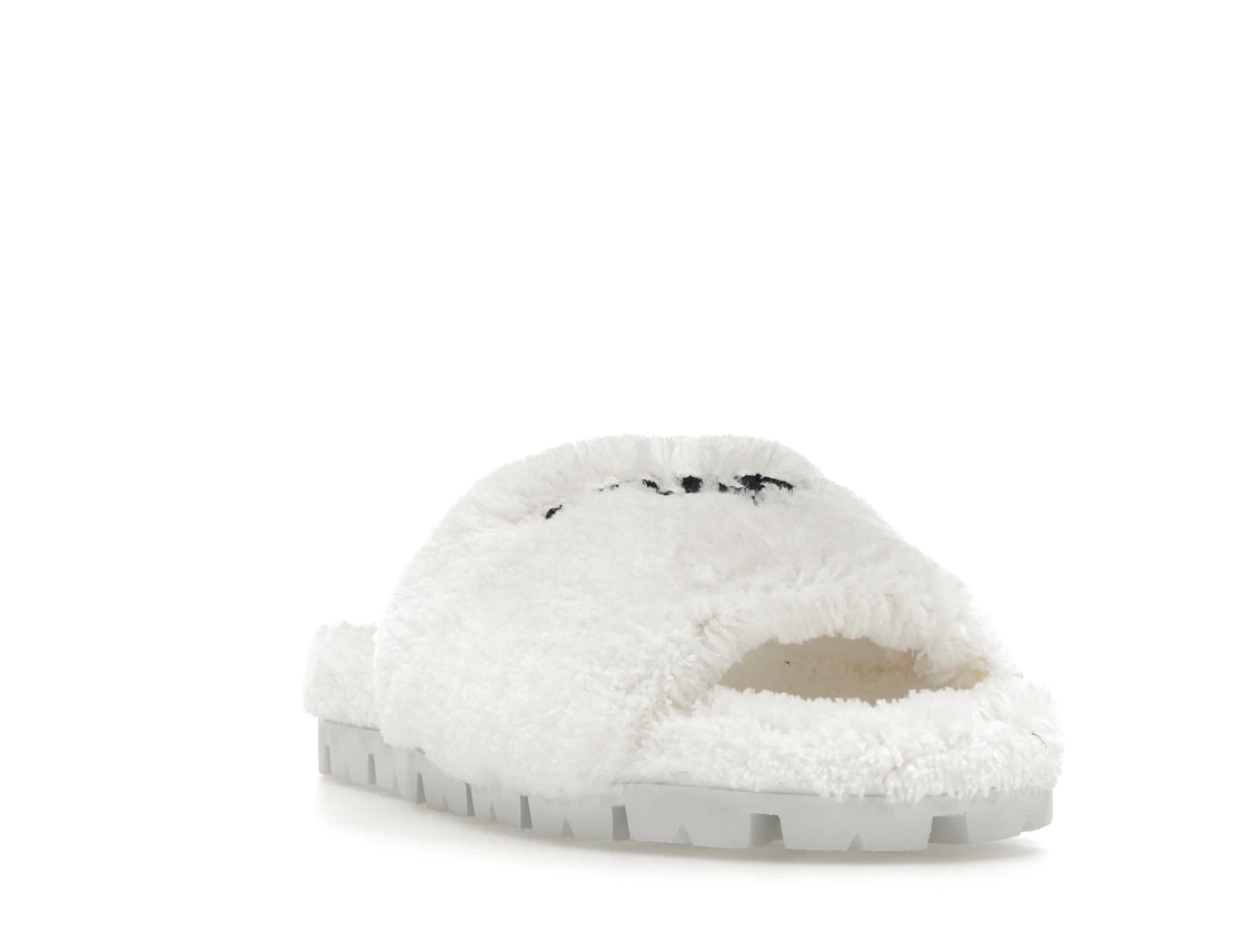 Vue 7 de Prada Terry Cloth Slide White Black 
