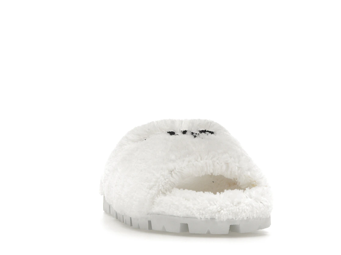 Vue 8 de Prada Terry Cloth Slide White Black 