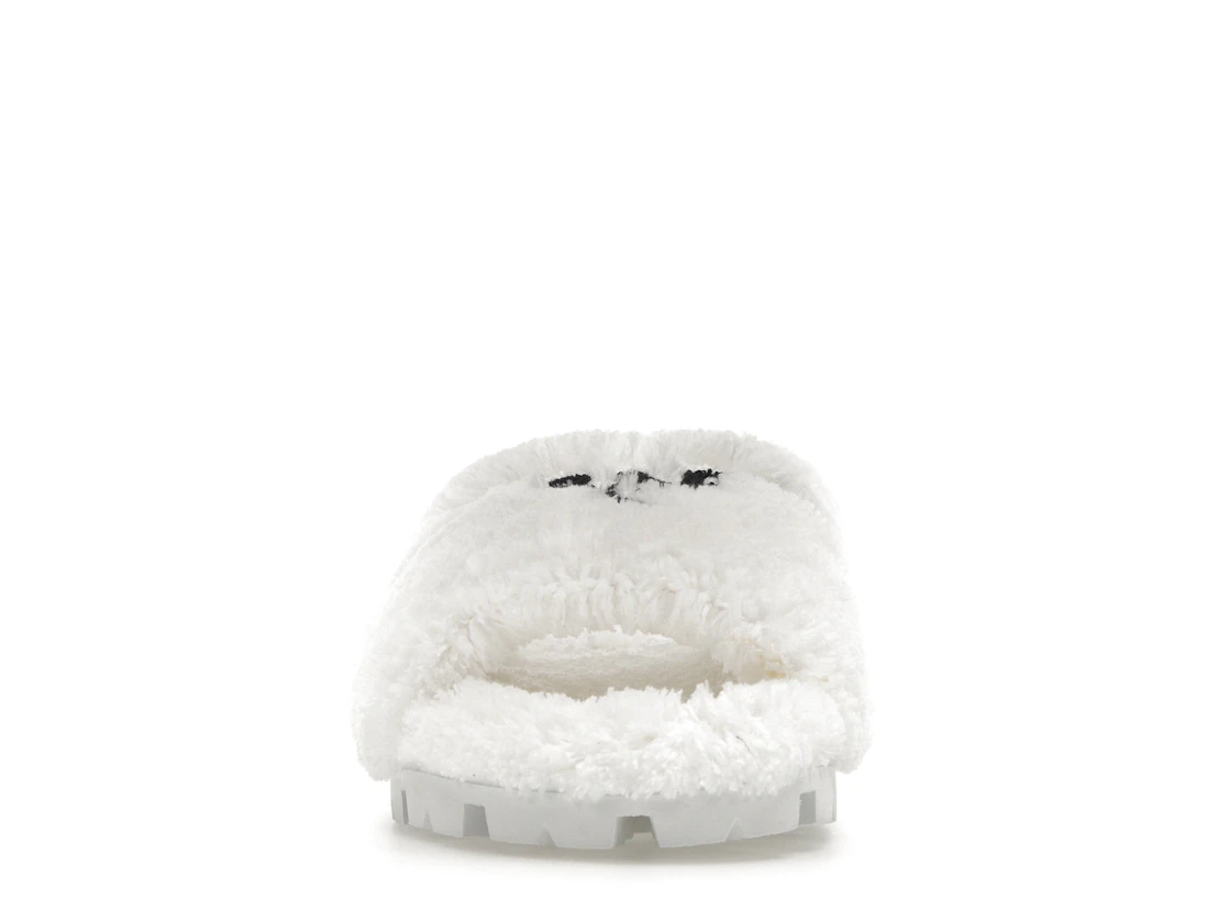 Vue 10 de Prada Terry Cloth Slide White Black 