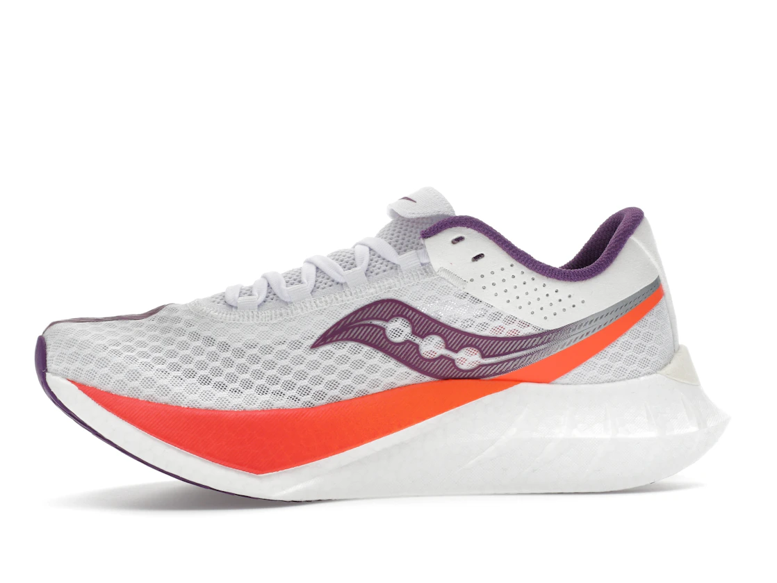 Vue 18 de Saucony Endorphin Pro 4 White Violet 