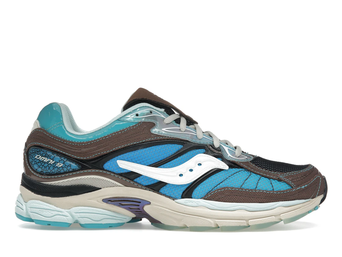 Vue 1 de Saucony ProGrid Omni 9 Footpatrol Blue Brown