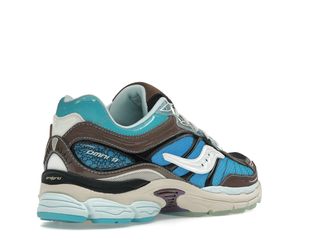 Vue 32 de Saucony ProGrid Omni 9 Footpatrol Blue Brown