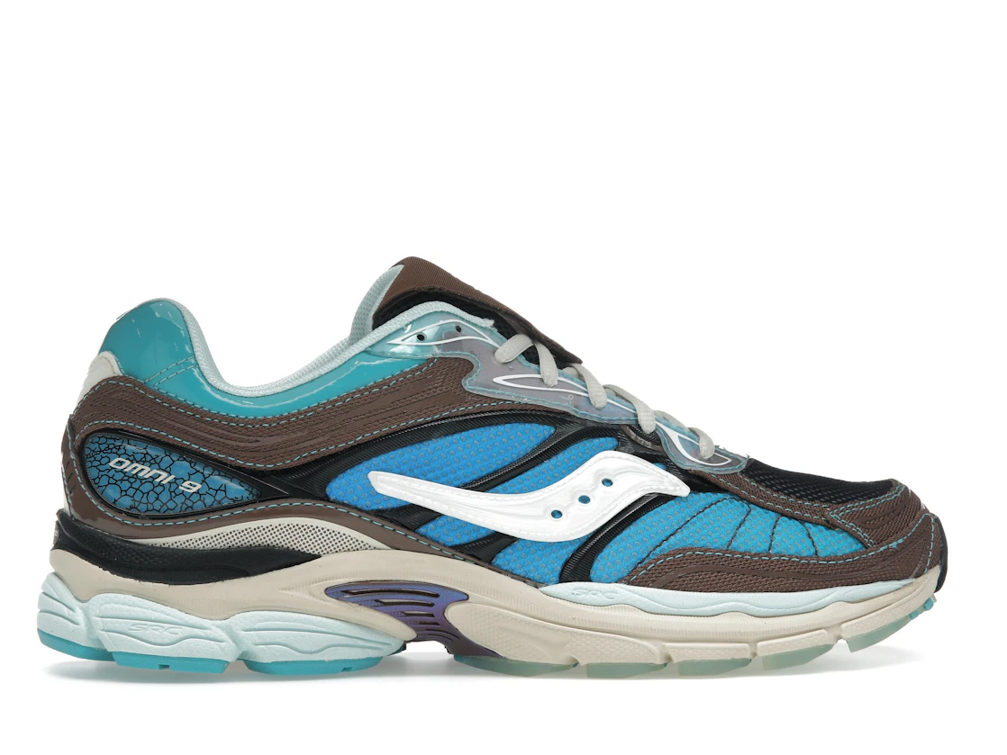Vue 36 de Saucony ProGrid Omni 9 Footpatrol Blue Brown