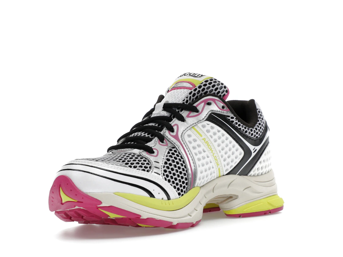 Vue 14 de Saucony ProGrid Triumph 4 White Fluo Pink