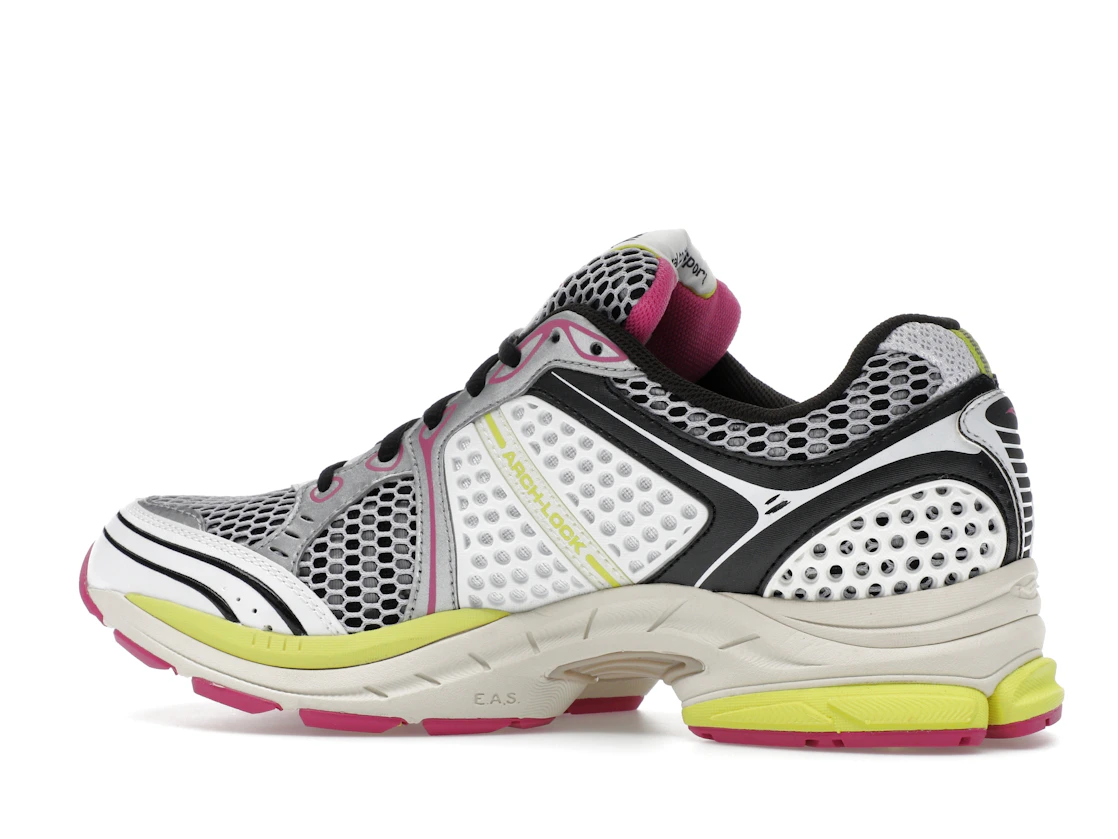 Vue 21 de Saucony ProGrid Triumph 4 White Fluo Pink