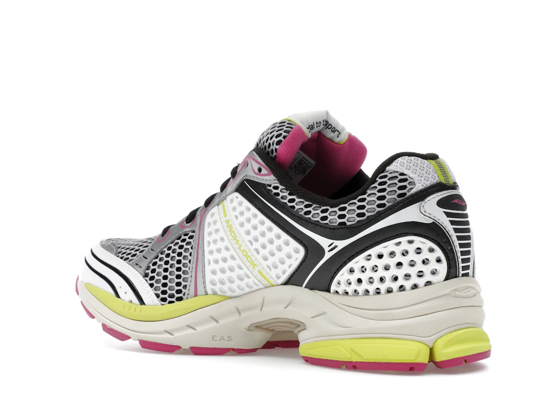 Vue 23 de Saucony ProGrid Triumph 4 White Fluo Pink