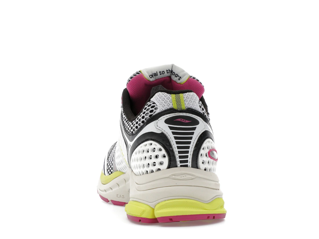 Vue 27 de Saucony ProGrid Triumph 4 White Fluo Pink