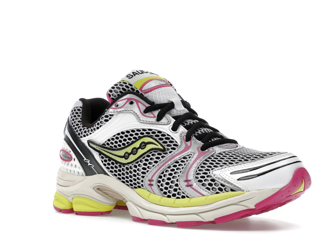 Vue 5 de Saucony ProGrid Triumph 4 White Fluo Pink
