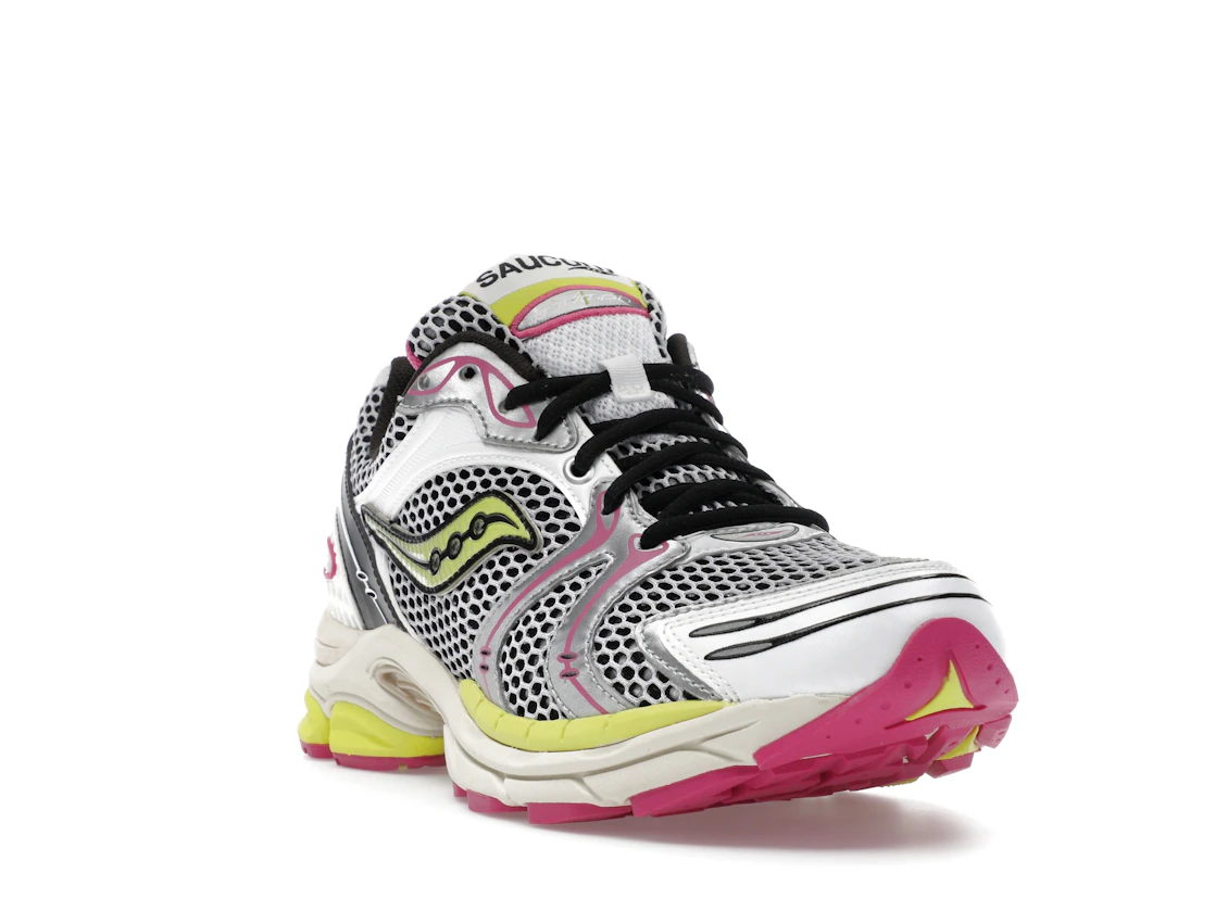 Vue 7 de Saucony ProGrid Triumph 4 White Fluo Pink