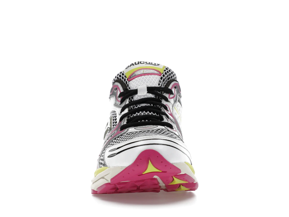 Vue 10 de Saucony ProGrid Triumph 4 White Fluo Pink
