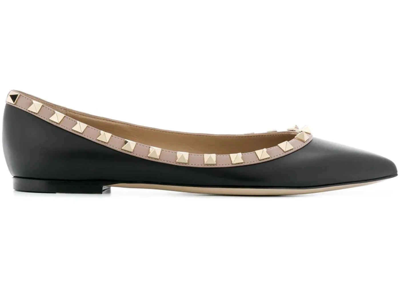 Valentino Garavani Rockstud Ballerinas Black Pink 