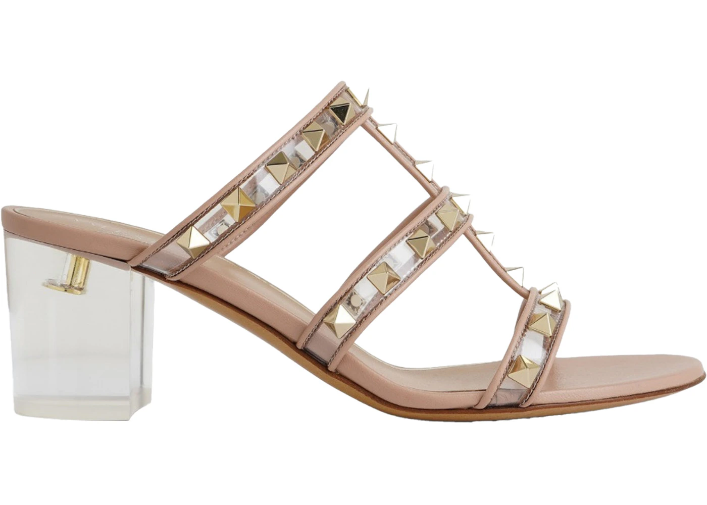 Valentino Garavani Rockstud Block-Heeled Sandals Pink 