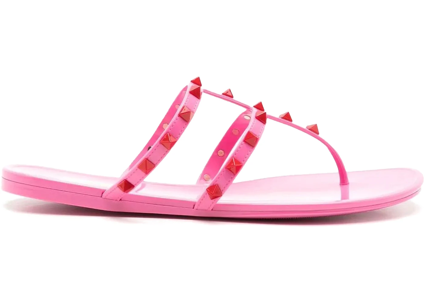 Valentino Garavani Rockstud Slip-On Sandals Pink Red 