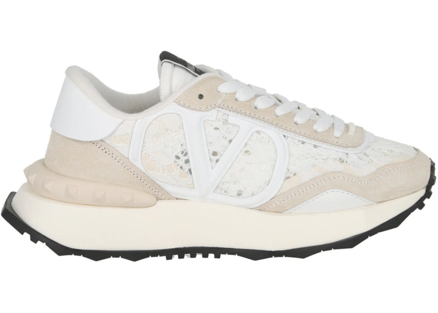 Valentino Lace and Mesh Lacerunner White Ivory 