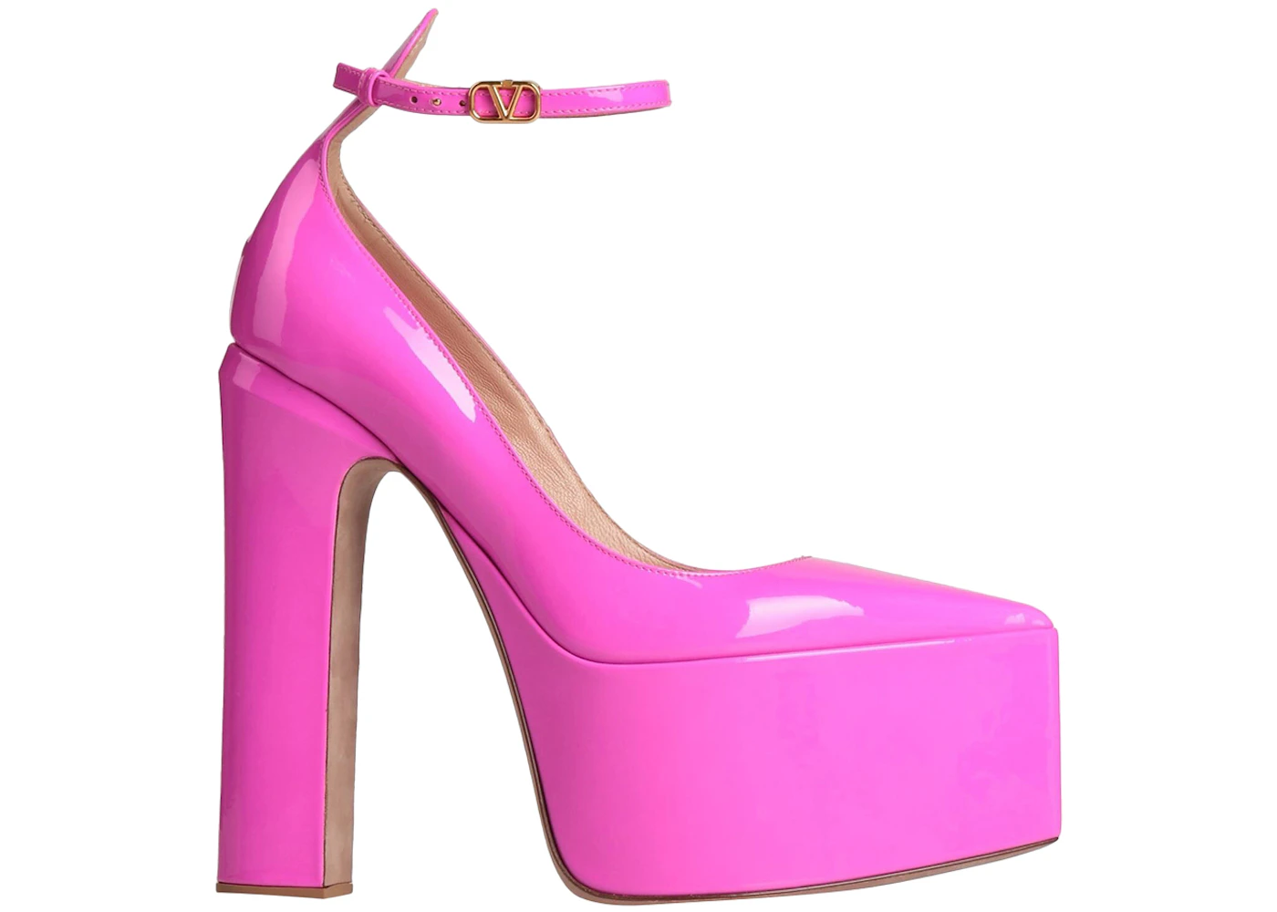 Valentino Vlogo Tan-Go 135mm Patent Platform Pump Pink 