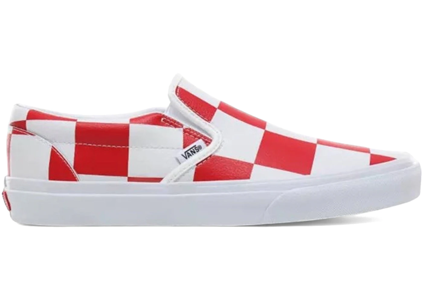 Vans Classic Slip-On Leather Check White Racing Red