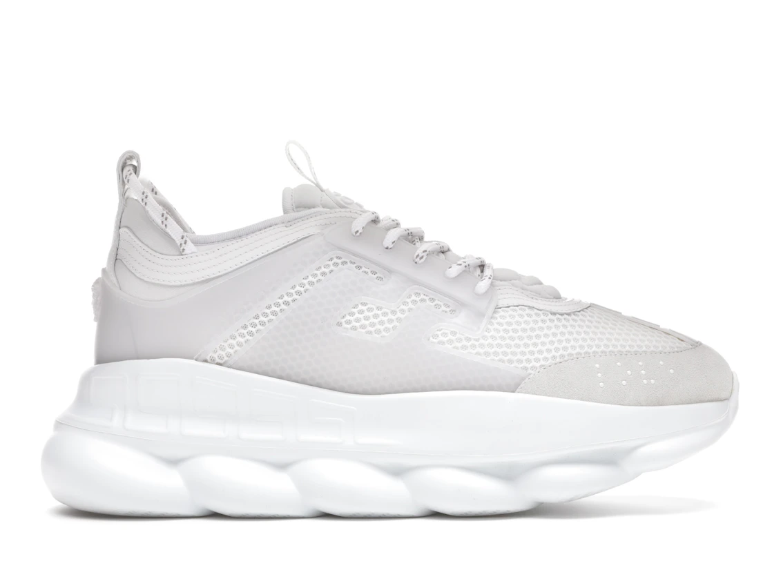 Vue 1 de Versace Chain Reaction White Mesh Rubber Suede