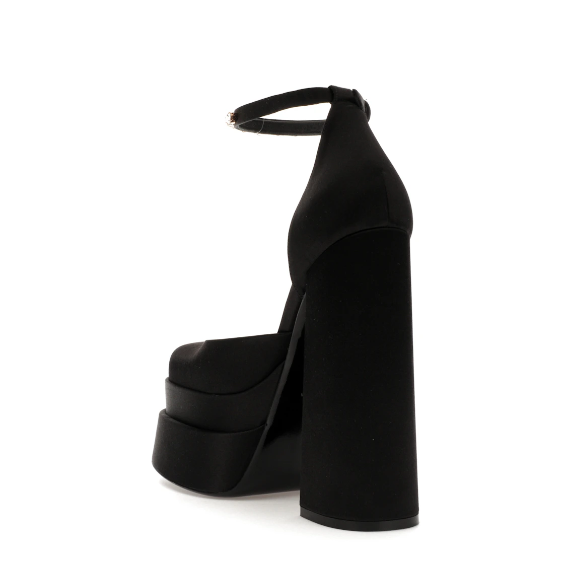 Vue 25 de Versace Medusa Aevitas 155mm Platform Pumps Black Satin