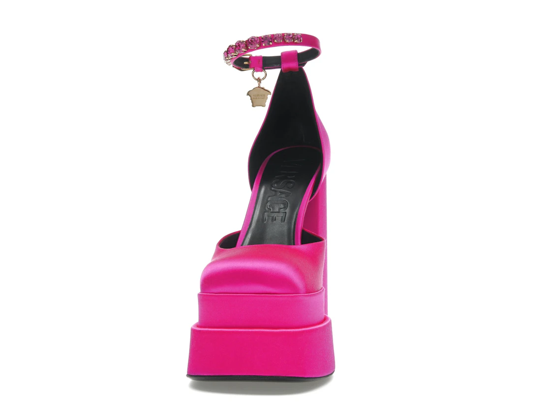 Vue 11 de Versace Medusa Aevitas 155mm Platform Pumps Deep Fuschia