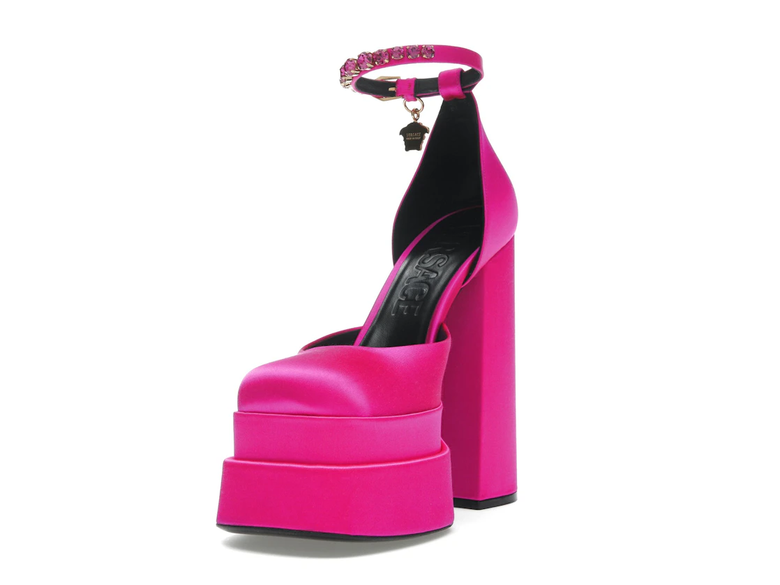 Vue 13 de Versace Medusa Aevitas 155mm Platform Pumps Deep Fuschia