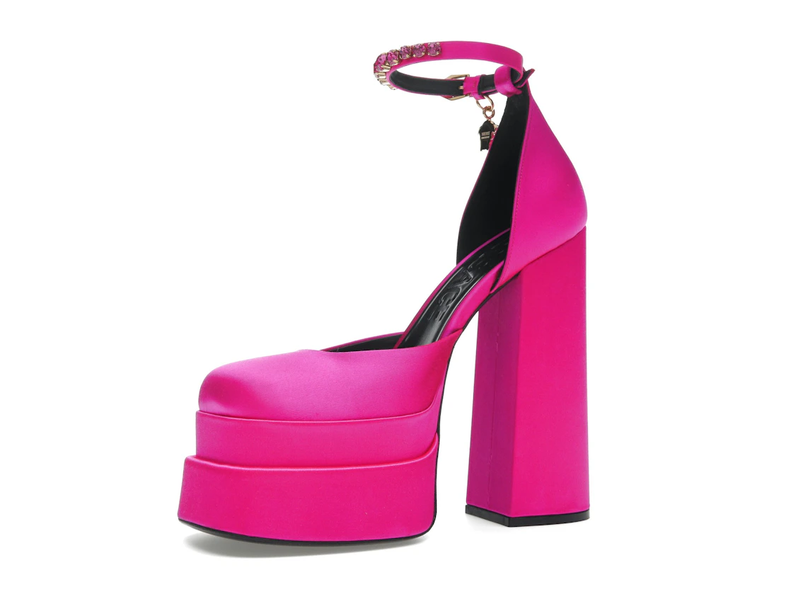 Vue 16 de Versace Medusa Aevitas 155mm Platform Pumps Deep Fuschia
