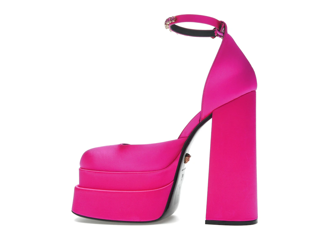 Vue 20 de Versace Medusa Aevitas 155mm Platform Pumps Deep Fuschia