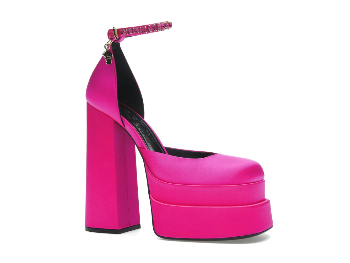 Vue 3 de Versace Medusa Aevitas 155mm Platform Pumps Deep Fuschia