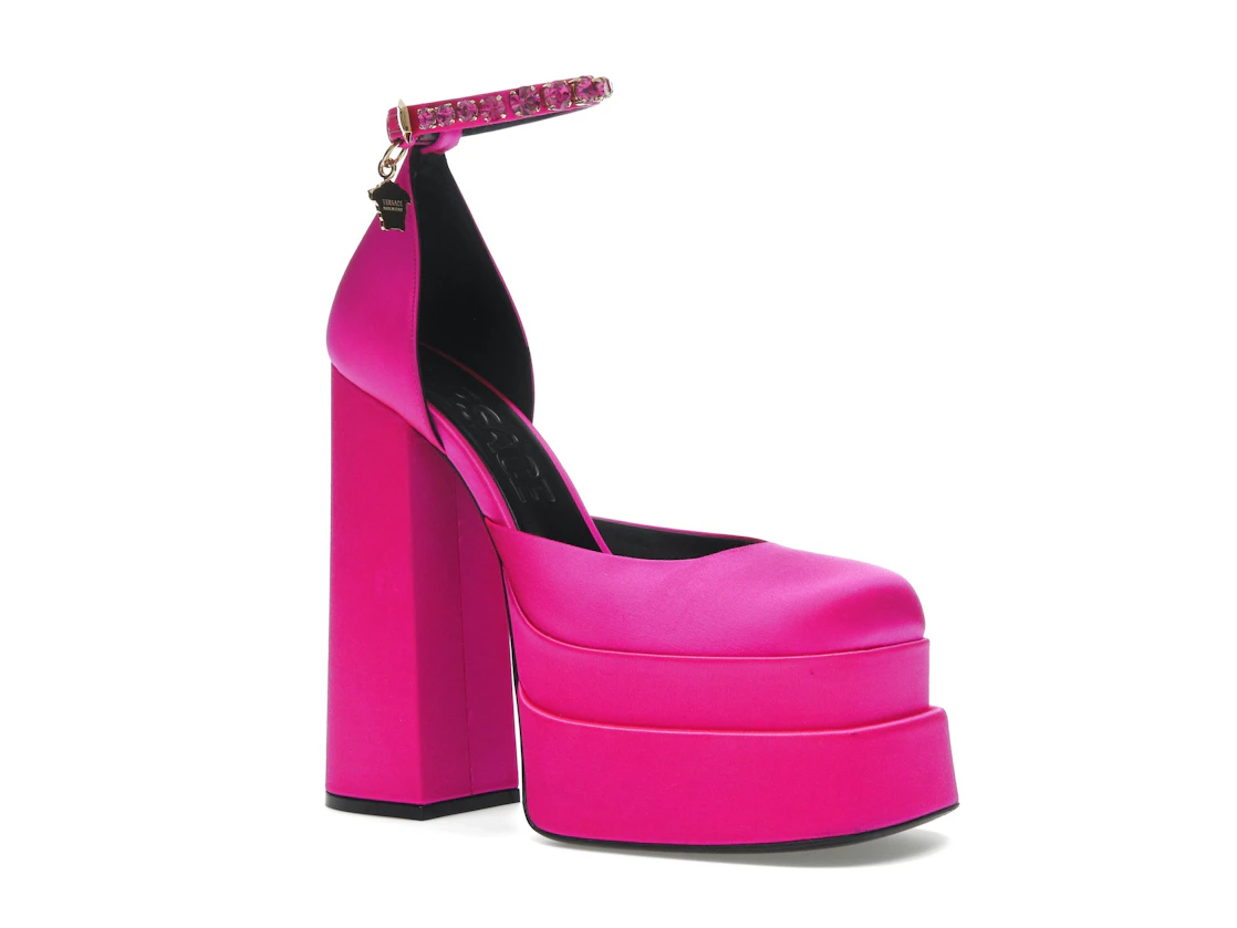 Vue 4 de Versace Medusa Aevitas 155mm Platform Pumps Deep Fuschia