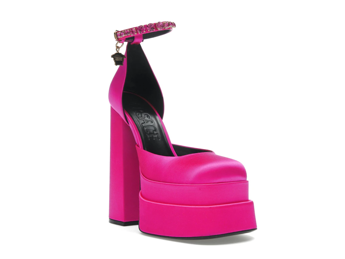 Vue 6 de Versace Medusa Aevitas 155mm Platform Pumps Deep Fuschia