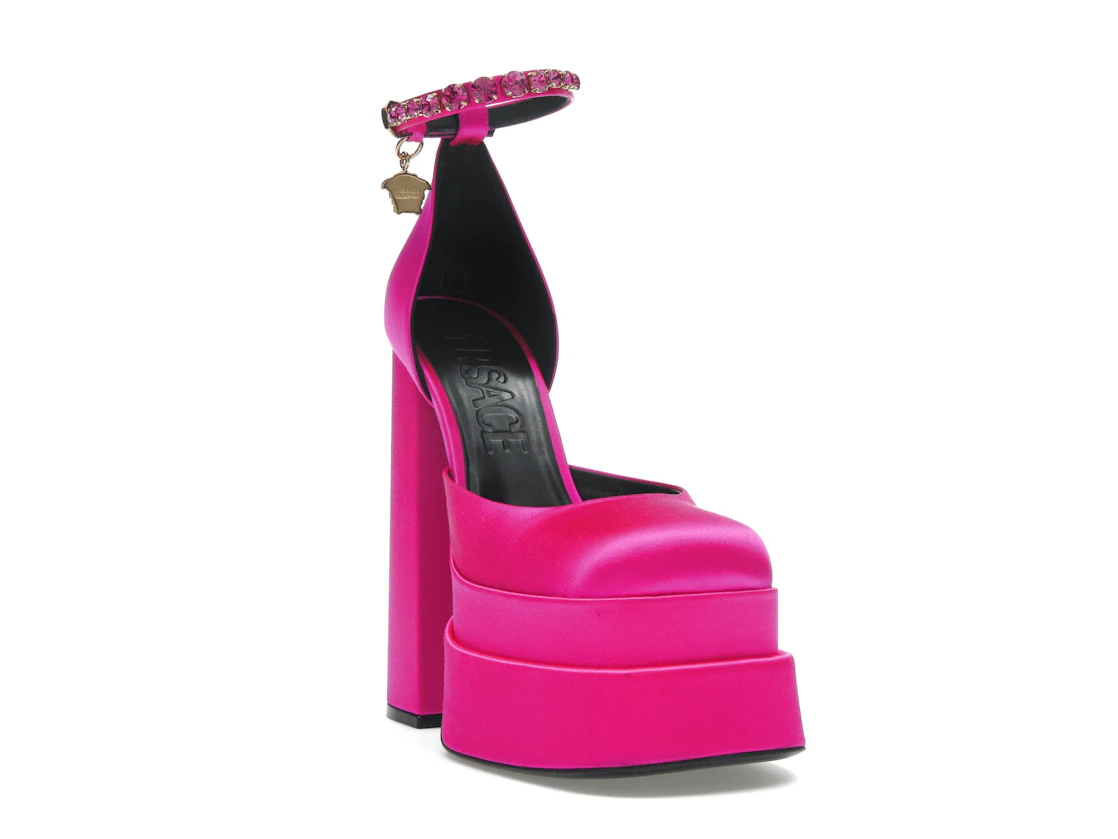 Vue 7 de Versace Medusa Aevitas 155mm Platform Pumps Deep Fuschia