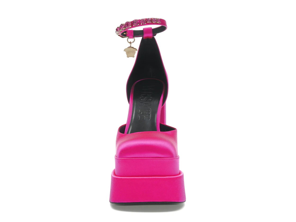 Vue 10 de Versace Medusa Aevitas 155mm Platform Pumps Deep Fuschia