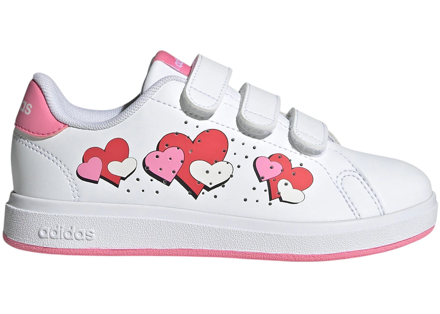 adidas Advantage Base 2.0 Cloud White Bliss Pink Semi Lucid Red (PS)
