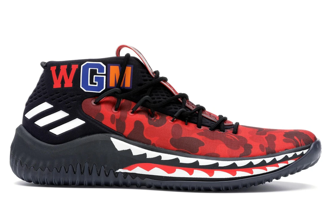 Vue 2 de adidas Dame 4 A Bathing Ape Red