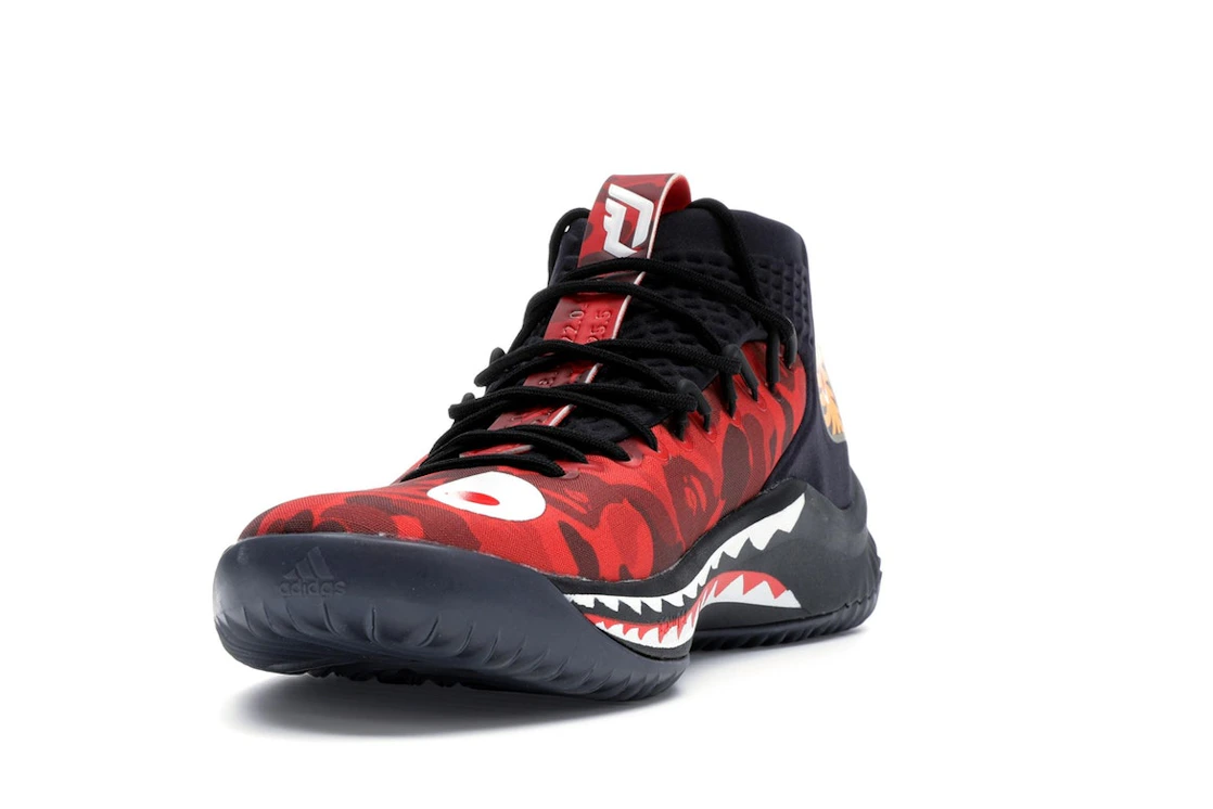 Vue 13 de adidas Dame 4 A Bathing Ape Red