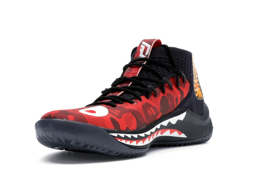 Vue 14 de adidas Dame 4 A Bathing Ape Red