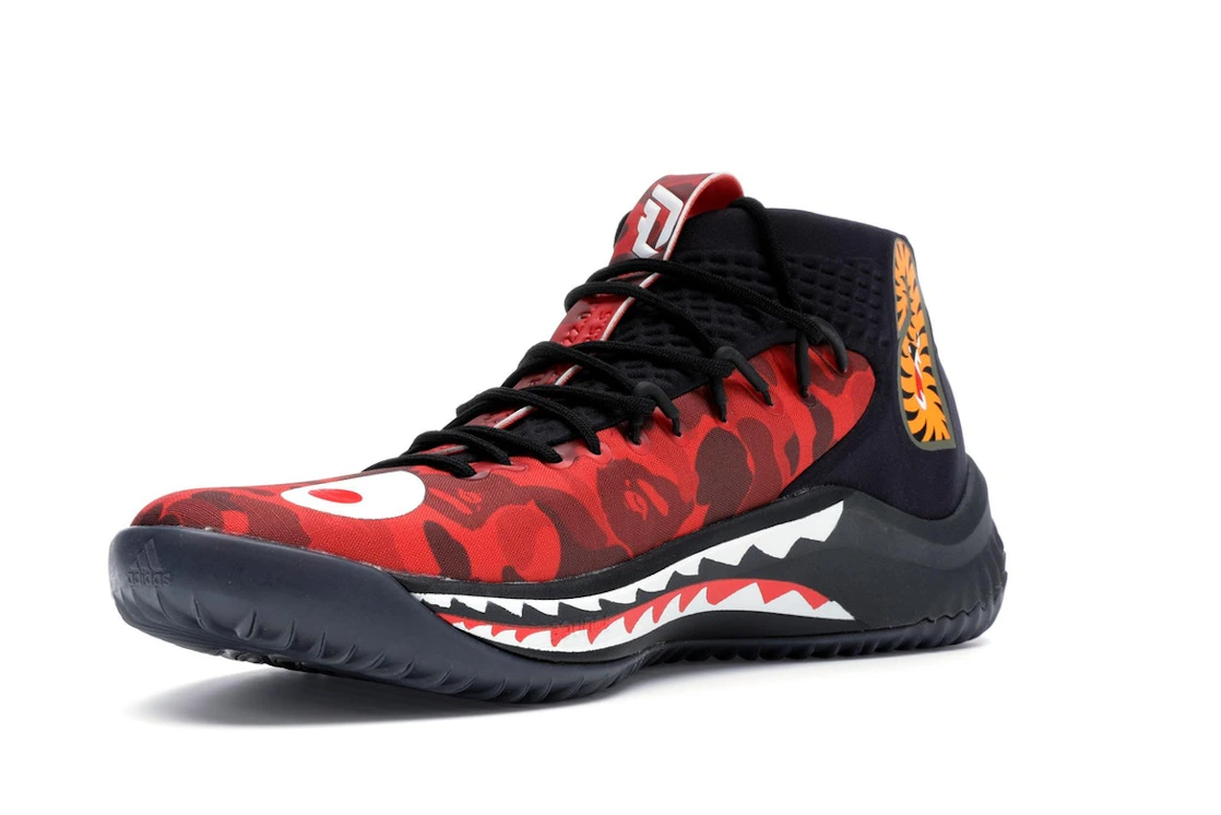 Vue 15 de adidas Dame 4 A Bathing Ape Red