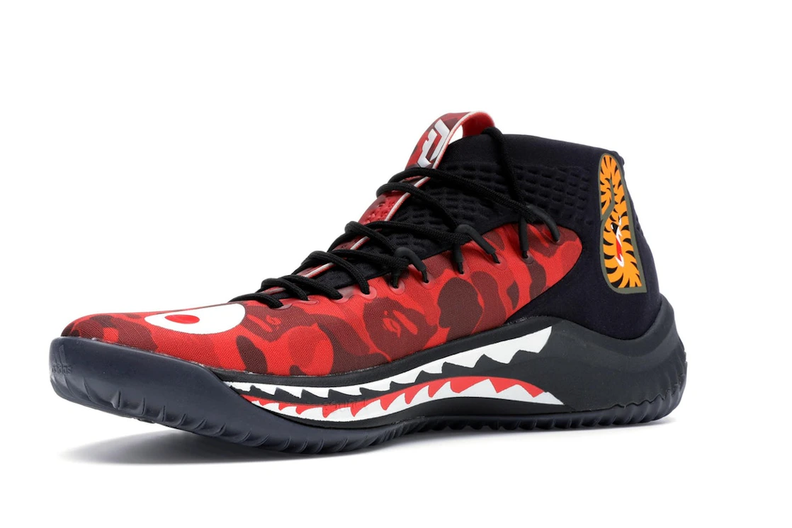 Vue 16 de adidas Dame 4 A Bathing Ape Red