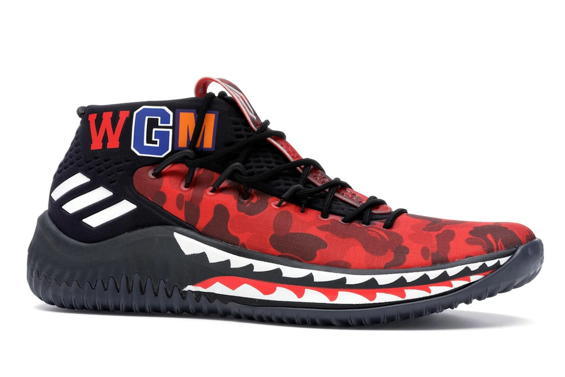 Vue 3 de adidas Dame 4 A Bathing Ape Red
