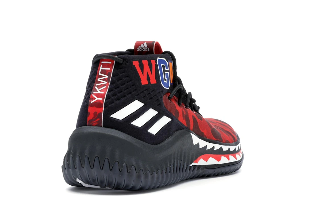 Vue 31 de adidas Dame 4 A Bathing Ape Red