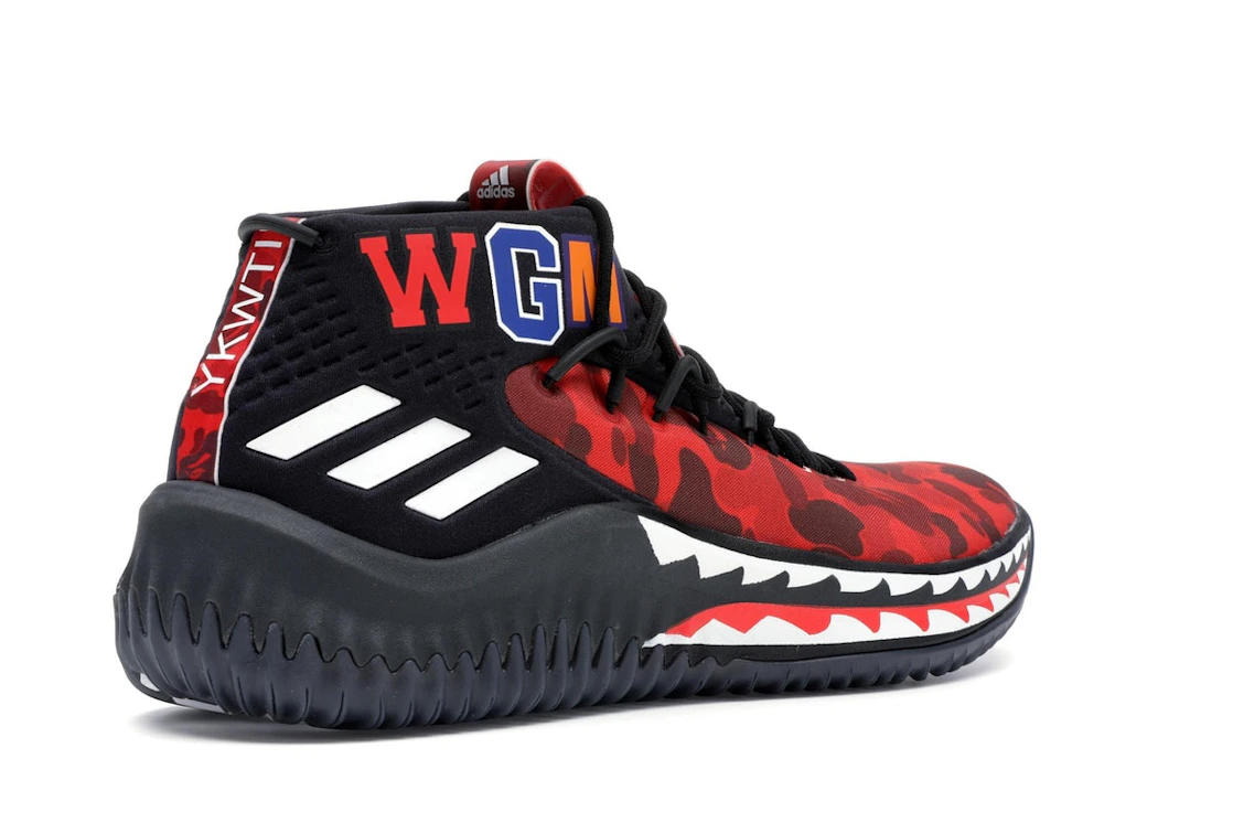 Vue 33 de adidas Dame 4 A Bathing Ape Red