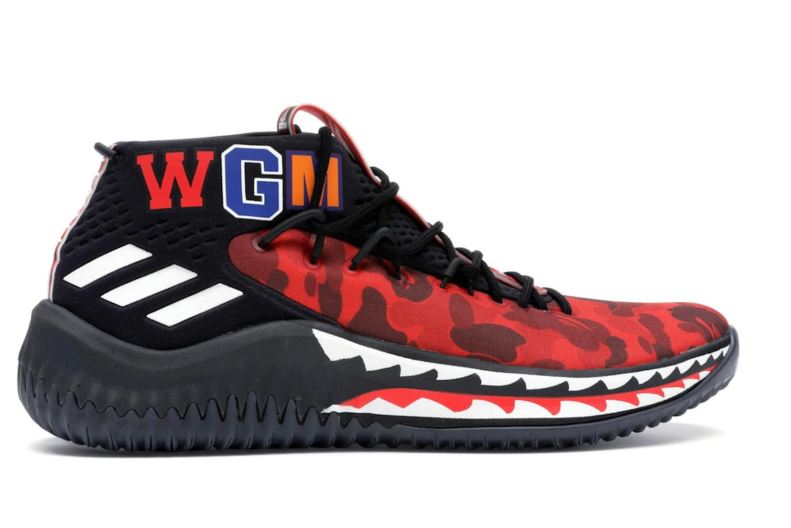 Vue 36 de adidas Dame 4 A Bathing Ape Red