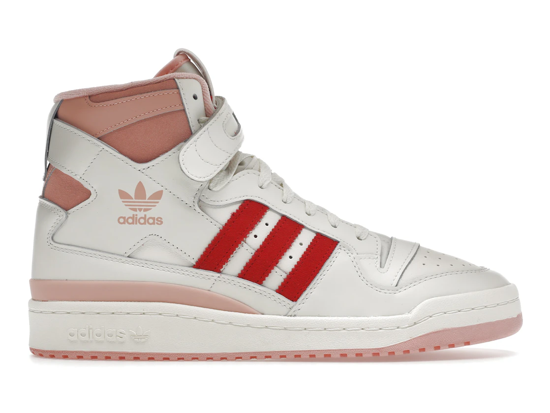 Vue 1 de adidas Forum 84 Hi Off White Pink Red