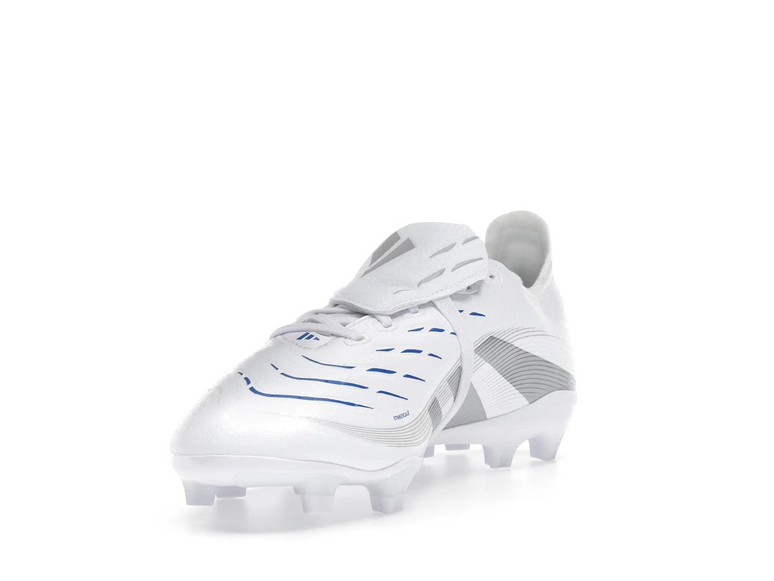 Vue 13 de adidas Predator League Fold-Over Tongue FG/MG Cloud White Silver Metallic Bright Royal