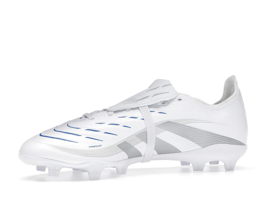 Vue 17 de adidas Predator League Fold-Over Tongue FG/MG Cloud White Silver Metallic Bright Royal
