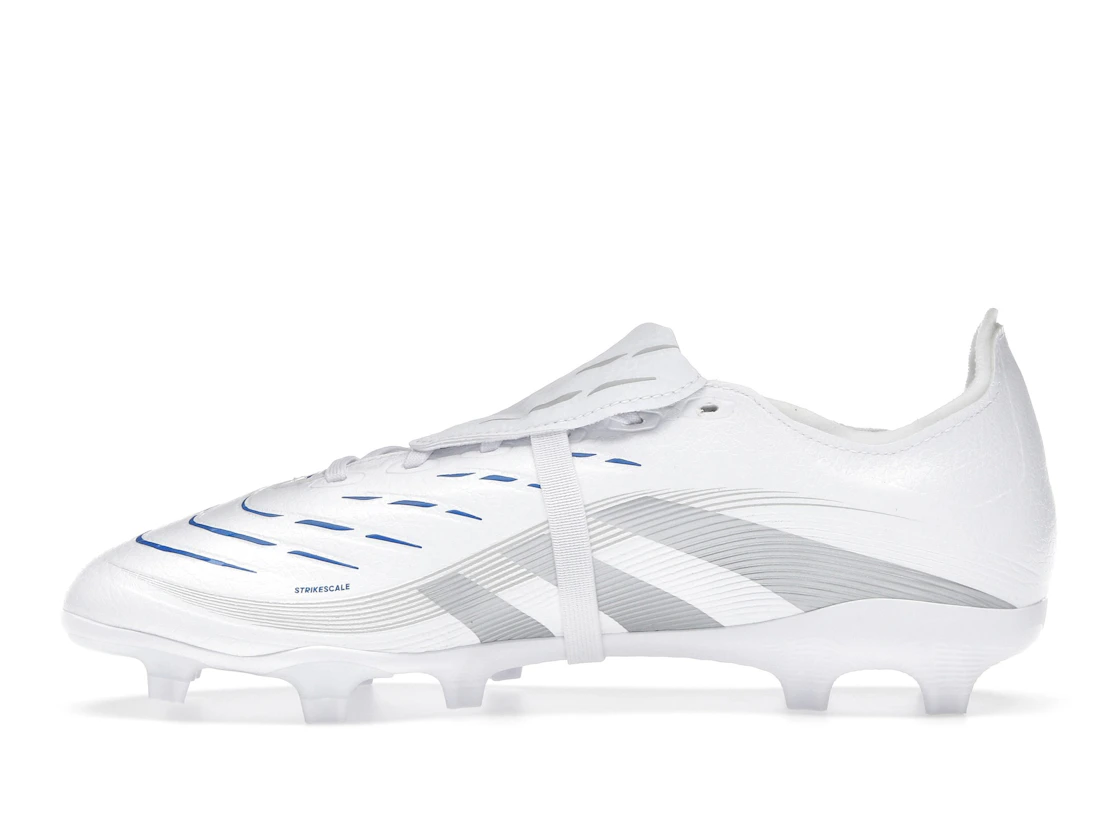 Vue 19 de adidas Predator League Fold-Over Tongue FG/MG Cloud White Silver Metallic Bright Royal