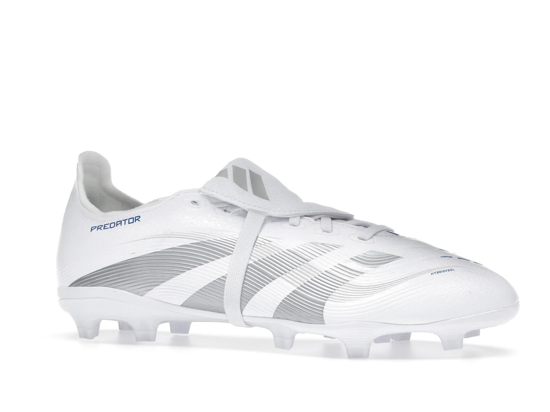 Vue 3 de adidas Predator League Fold-Over Tongue FG/MG Cloud White Silver Metallic Bright Royal